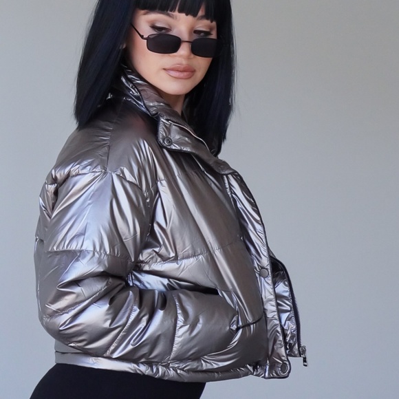 Metallic Puffer Jacket - Picture 2 of 4